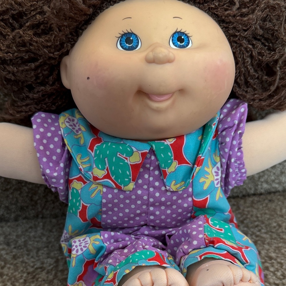 Cabbage Patch Kid 1991 Krinkle Hair Purple Polka Dot Outfit - Picture 12 of 16